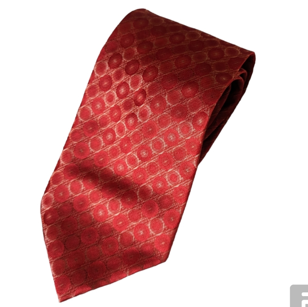 Angelino Neck Tie 100% Silk Red Dot Design Classic Satin